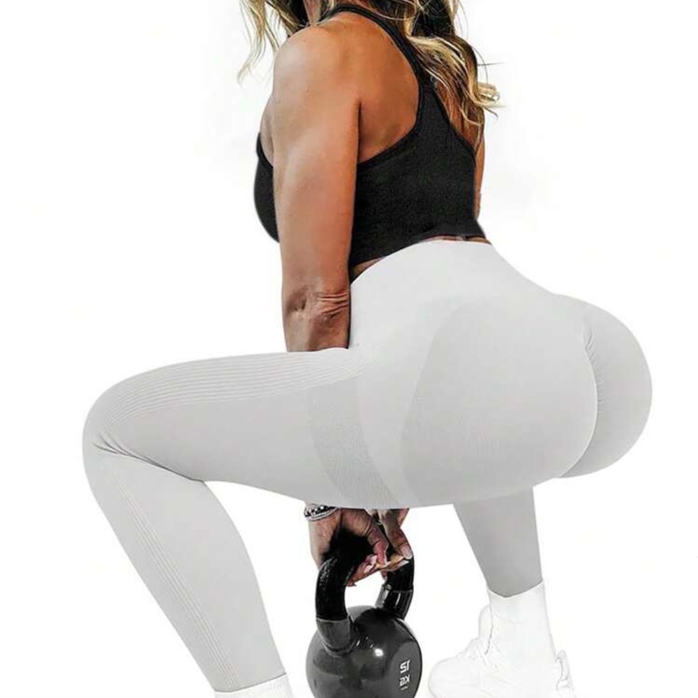 High-Waist Sculpting Seamless Leggings - Light Gray